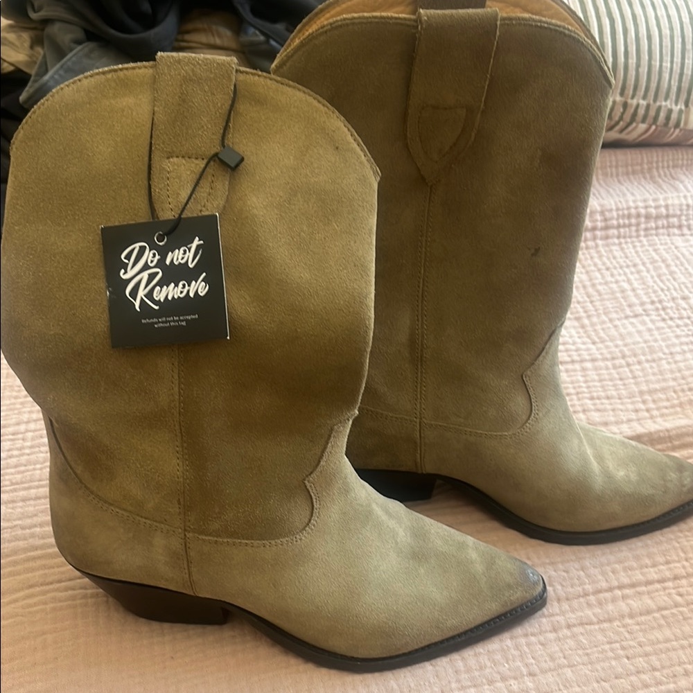 Suede Cowboy Boots